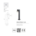 Lampione Paletto Moderno Top Light OSLO PA50 PA80 1 GA GU10 LED IP65 Orientabile Alluminio 50-80cm