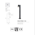 Lampione Paletto Moderno Top Light OSLO PA50 PA80 1 GA GU10 LED IP65 Orientabile Alluminio 50-80cm