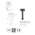 Lampione Paletto Moderno Top Light OSLO PA50 PA80 2 GA GU10 LED IP65 Orientabile Alluminio 50-80cm