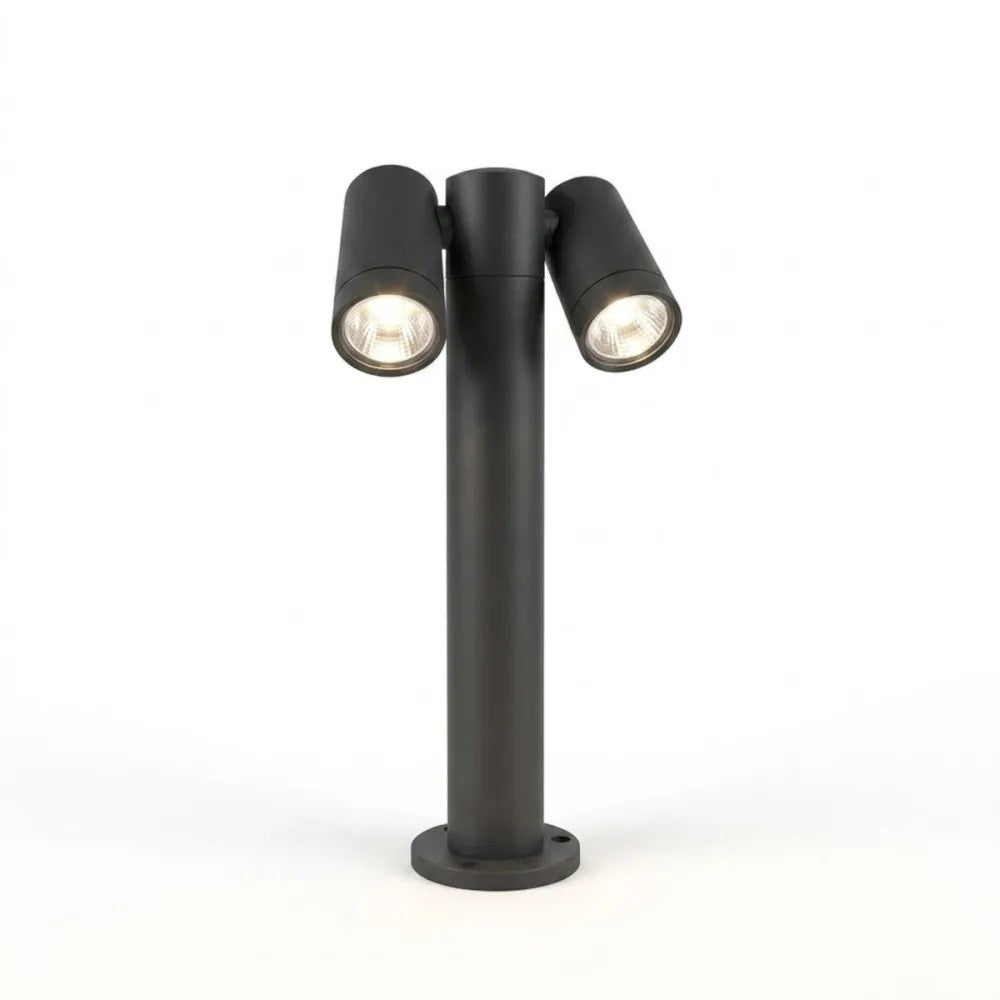 Lampione Paletto Moderno Top Light OSLO PA50 PA80 2 GA GU10 LED IP65 Orientabile Alluminio 50-80cm