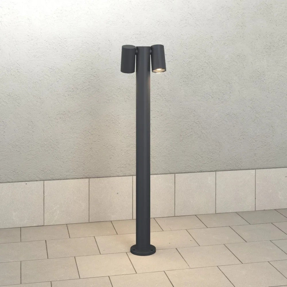 Lampione Paletto Moderno Top Light OSLO PA50 PA80 2 GA GU10 LED IP65 Orientabile Alluminio 50-80cm