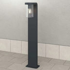 Lampione Paletto Moderno Top Light LUGANO PA80 GA E27 LED IP54 Alluminio Vetro