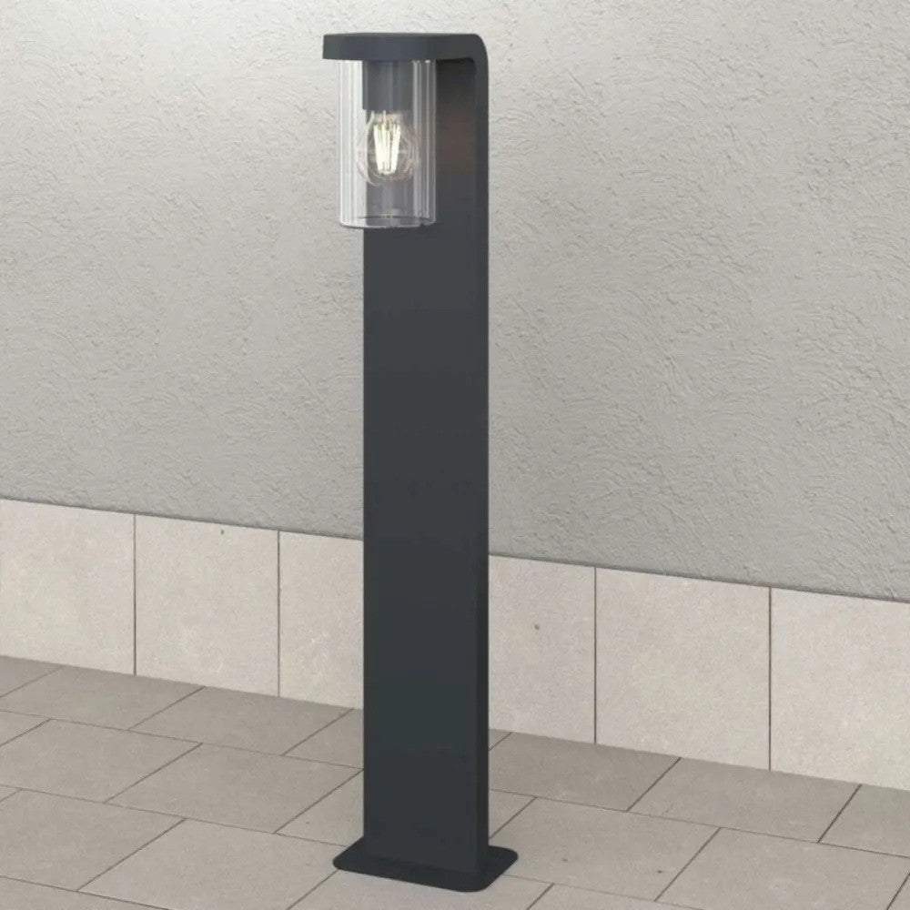 Lampione Paletto Moderno Top Light LUGANO PA80 GA E27 LED IP54 Alluminio Vetro