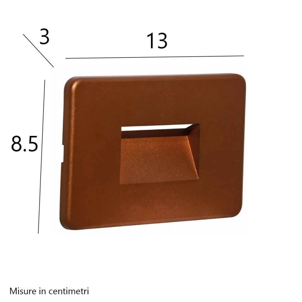 Segnapasso Incasso Top Light INTRO CO 2W LED CCT 100LM IP65 230V Ruggine Policarbonato