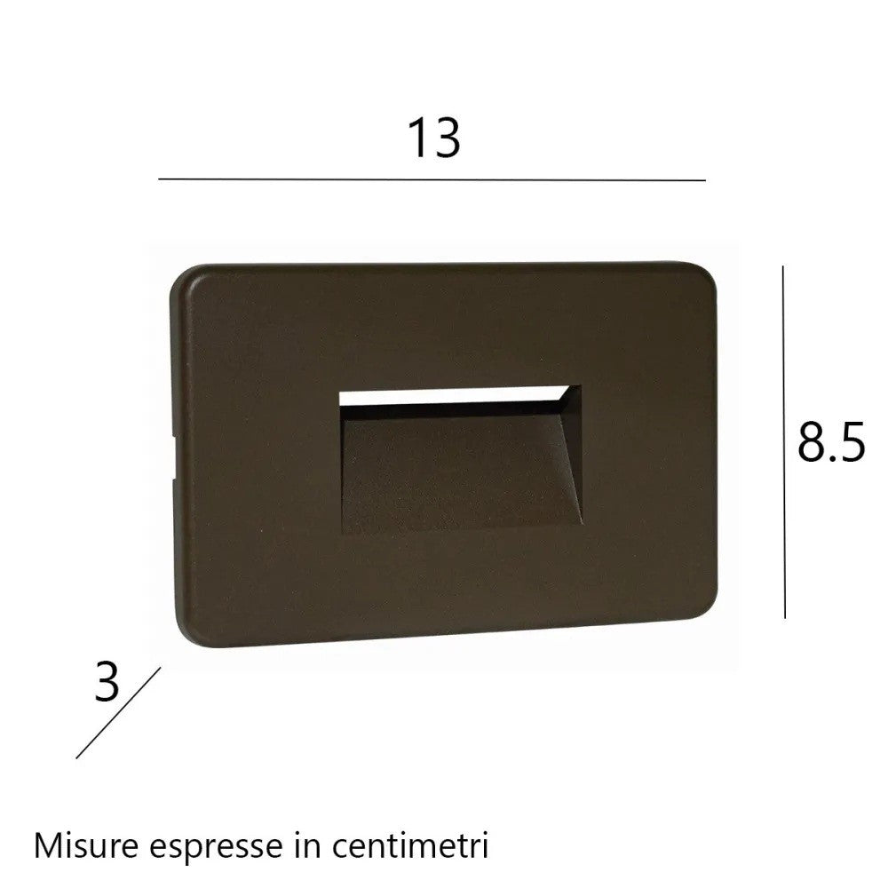 Segnapasso Incasso Top Light INTRO MA 2W LED CCT 100LM IP65 230V Marrone Policarbonato