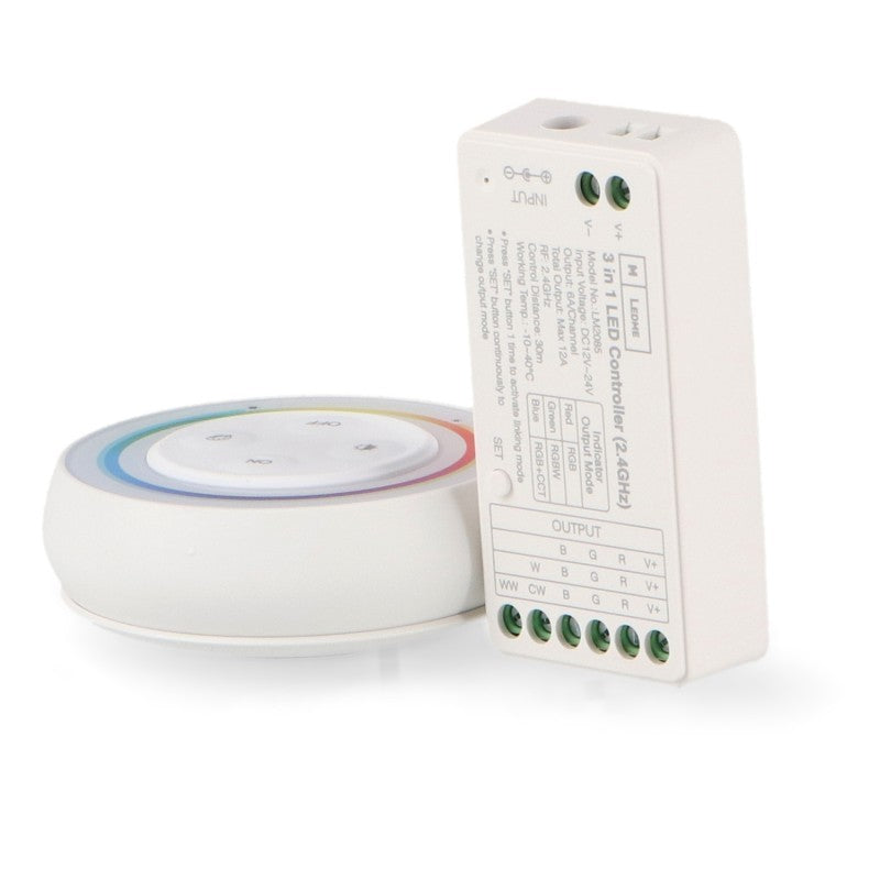 Controller Dimmer WiFi Striscia Led RGB + CCT 12-24V con Telecomando RF