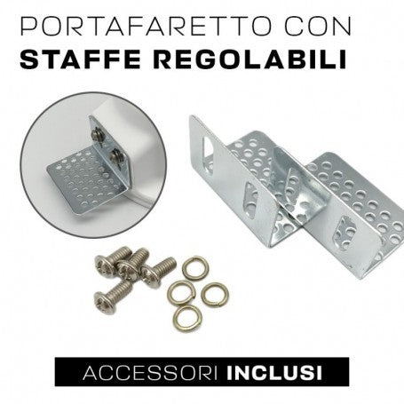 Portafaretto in Gesso Ceramico Doppio Tondo Cornice a Vista da Incasso