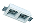 Portafaretto in Gesso Ceramico Quadrato Doppio Con Cornice a Vista da Incasso